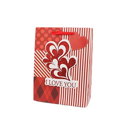 Amosfun 4 peças de sacos de papel com amor no coração Bolsa prática de armazenamento portátil Bolsa