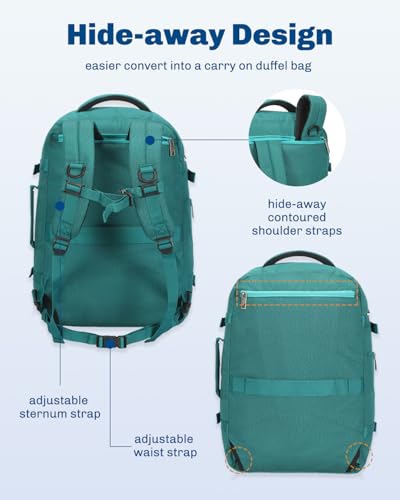 Image of Hynes Eagle Travel Backpack 40L Flight Approved Carry on Backpack Men Large Cabin Weekender Laptop Backpack Women 15.6 inches