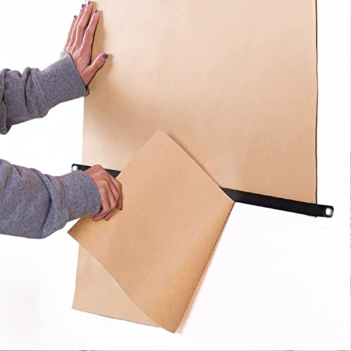 Fitous 18.6" Kraft Paper Roll Holder Dispenser & Cutter Wall Mounted To Do Lists, Diy Drawing, Taking Note, Artwork, Daily Special - Black #TOP6