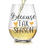 AGMDESIGN Because Tax Season Wine Glass, Funny Professional CPA Accountant Wine Glass, Accountant Gifts for Women Men Tax Preparer CPA Coworkers, Appreciation Gifts for Accountants Financial Advisors