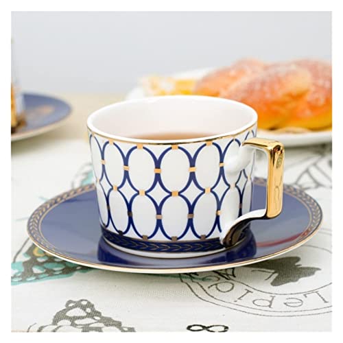BJH Taza de Porcelana Juego de Tazas de café de cerámica Retro Tazas de cerámica Hechas a Mano Creativas con Plato Taza… - Imagen 5