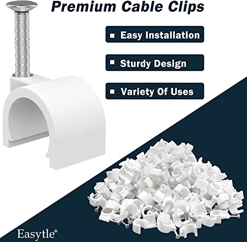 Cable Clips 10Mm Nail In Cable Clips 100 Pcs Cable Wire Clips Cable Tacks Coax Cable Clips Speaker Wire Clips Cable Nails For Cords Cable Clamps Ethernet Cable Clips Rg6 Rg59 Cat6 Rj45 Wall Wire Clips #TOP1