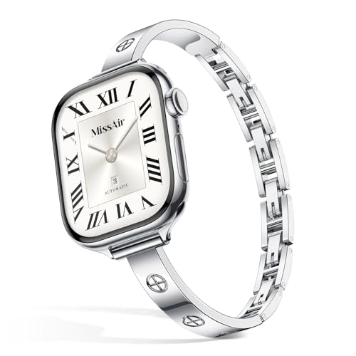 Missair �X�����o���h Apple Watch 38mm 40mm 41mm 42mm 44mm 45mm 46mm 49mm ���f�B�[�X ���^�u���X���b�g �h���b�V�[�f�U�C�i�[ �X�e�����X�X�`�[�����^���X�g���b�v iWatch Series 10 
