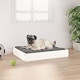 Chusui Lit pour Chien Blanc 61,5x49x9 cm Bois de pin Solide,Lit pour Chien,Lit Chien,Lit pour Chien Pas Cher,Panier pour Chien
