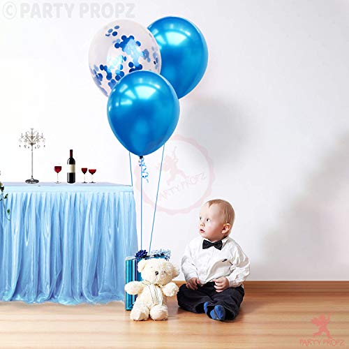 Image of Party Propz Blue Balloons For Decoration - Set of 18 Pcs (12 inches) Blue Balloons For Birthday | Latex Balloons and Confetti Balloons For Decoration
