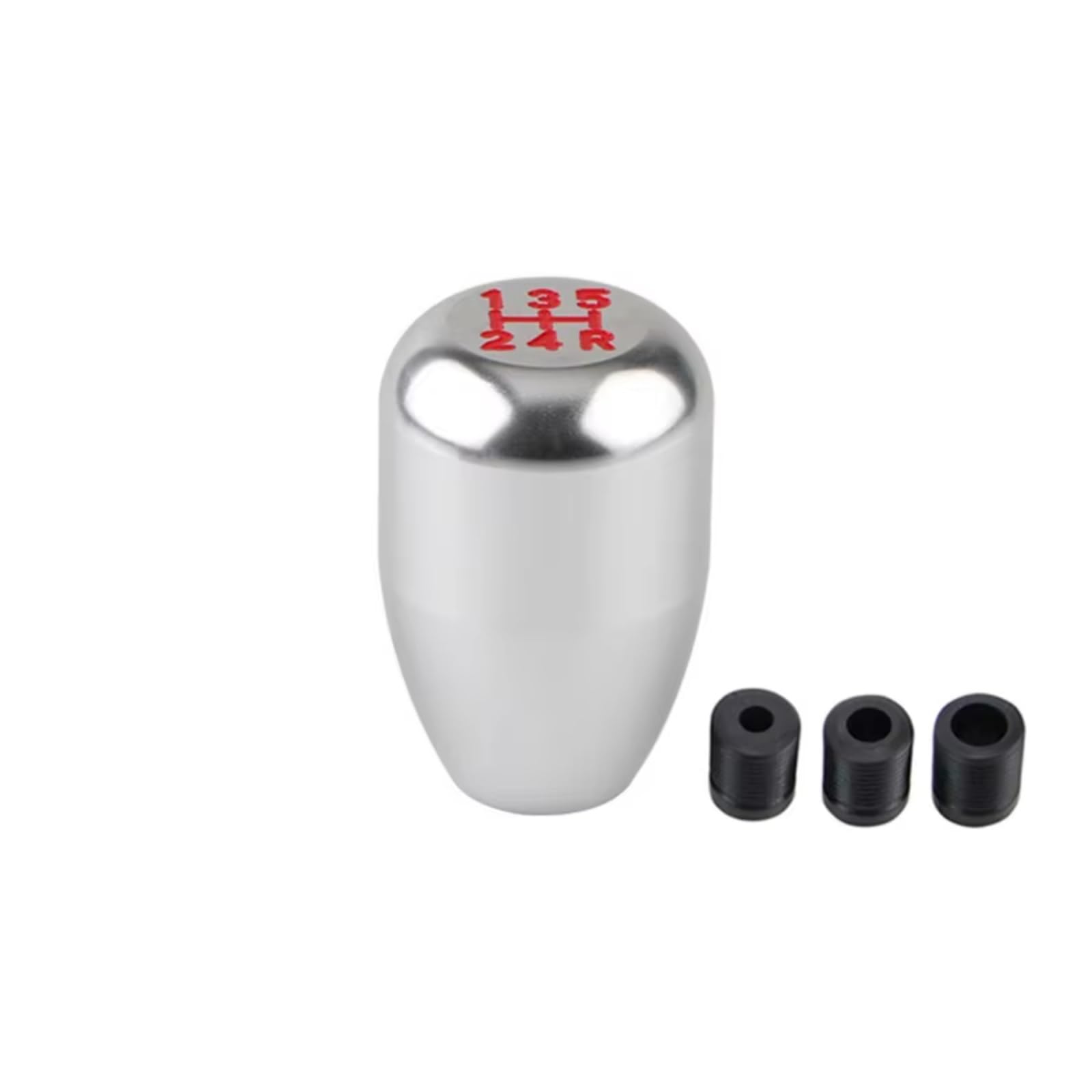 Pbqenxb Silver Universal 5Speed Gear Shift Knob Stick Manual Transmission Car Aluminum Extended Shifter Head Car Shift Knobs(Silver)
