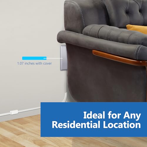 Image of LIDER Flat-Face Outlet Extender with 3 Receptacles, Ultra-Thin Wall Plate Plug with Cord Extender and 3-Outlet Power Strip, 3ft Cord, LWE3-315-SV, SV