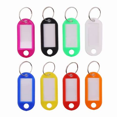 DERAYEE 50Pcs Porte Clef en Plastique PP, Clés USB,Porte Clé d’Étiquettes de Bagages Colorées pour École, Maison et Hôtel