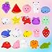 20 Pack Mochi Squishy Toys Set, Mini Animals and Fruits Squishies Fidget Toys Bulk Party Favors for Kids Anxiety Stress Relief, Goodie Bags Fillers, Classroom Prizes, Birthday Gifts Party Favors