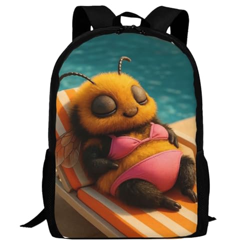 17 Inch Backpack for Bumblebeekini Lightweight Adjustable Animal Backpacks with Mesh Side Pockets for Travel Outdoor Sports