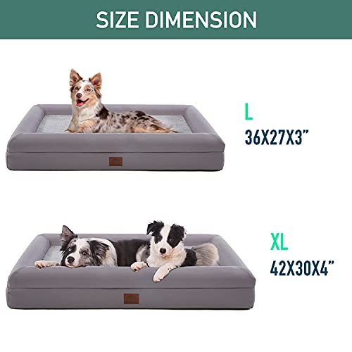 Eterish Orthopedic Dog Bed for Large Dogs (4 inches Thick) XL Grey - Image 6