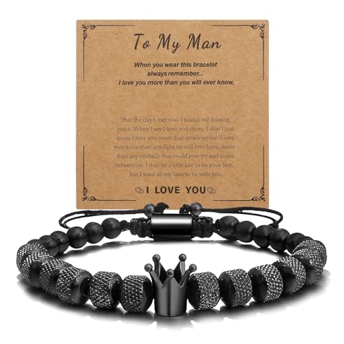 Pulsera ajustable de acero para hombre con corona miniatura 1