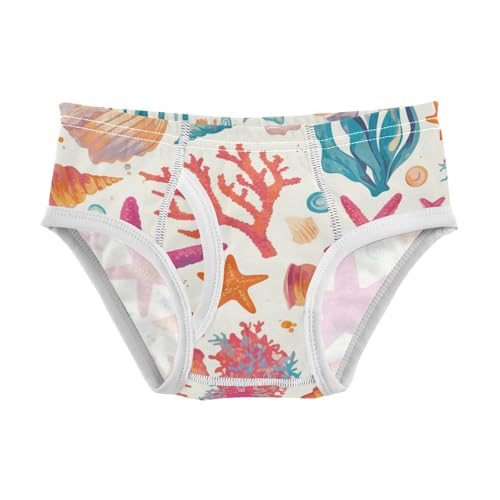 KLL Seashells Corals Alga and Starfishes Boys Toddler Cotton Briefs Underwear Cute Undies