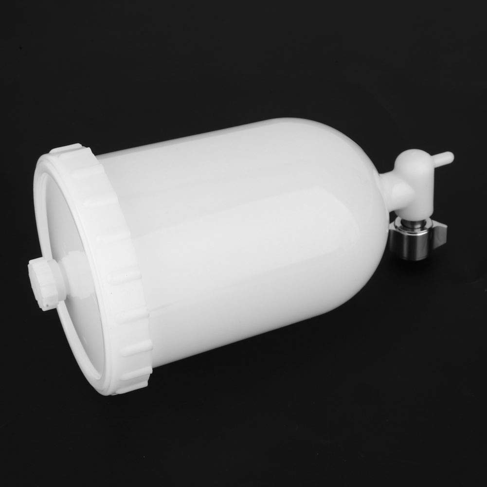 Sturdy 400ml Plastic Side Feed Paint Cup for W101 W71 R-2 K-2 F-2 Spray, Large Capacity Spray Pot for Easy Painting, White
