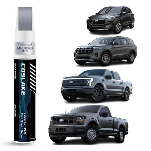 22G08 - Oxford White Paint Off-Color - 2022 Ford Escape 8 COSLAKE Car Touch Up Paint(Carbonized Gray Metallic(M7)) for Ford, Car Paint Scratch Repair Kit, Quick & Easy Solution to Repair, 2 in 1 Scratch Remover Pen with 2PCS Disposable Micro Applicators