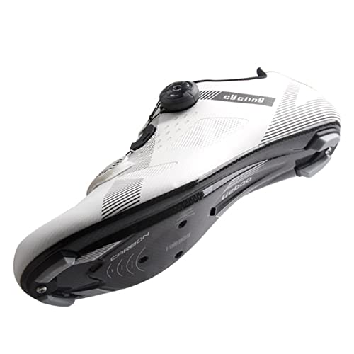 WYUKN Zapatillas De Ciclismo,Zapatillas Ciclismo Carretera Hombre Damas Bicicleta Carretera Tacos Respirables Mountain Interior Zapatillas Ciclismo Carretera Hombre,White-45EU Cover