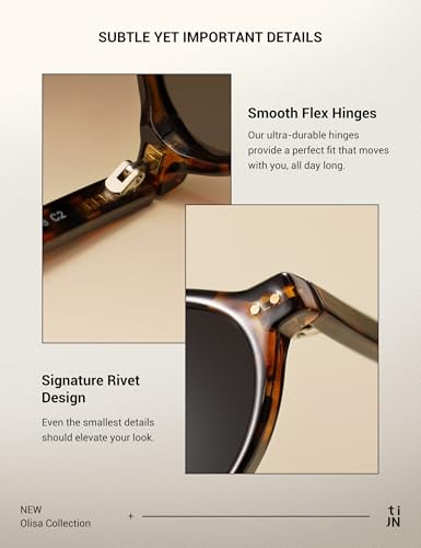 TIJN Olisa Retro Oval Sunglasses for Women Men,Polarized UV Protection Shades,Stylish Frame Sun Glasses,2025 Trendy Sunnies