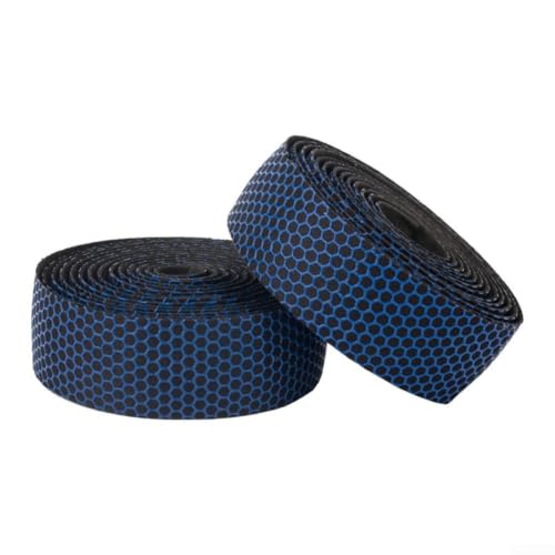 Image of Anti-Slip Handlebar Tape for Gravel Bikes - Silicone for surface Shock Absorbing Wrap 215cm(Black & Blue)