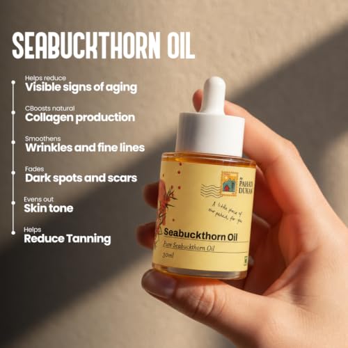 Image of My Pahadi Dukan Sea Buckthorn Berry Oil 30ml, CO₂ Extracted, Natural Vitamin C & Omegas, Brightening Serum for Spots, Scars & Fine Lines, Anti-Aging Glow, Nourishing, Collagen Boosting