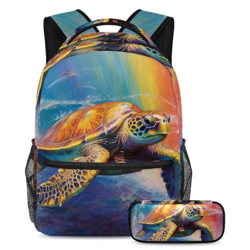 Cartables tortues océaniques 164 grande capacité avec trousse ergonomique