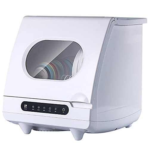 Lavavajillas portátil con tanque de agua integrado, programas de lavado para una limpieza eficaz, ideal para el cuidado del bebé y lavado de frutas, diseño compacto de encimera