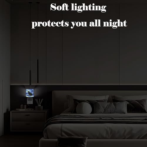 Image of Black Cat Night Light,Plug Into Wall for Boys Girls Bedroom Decorative Square Night Light Lamp 0.5w Sleep Friendly