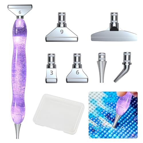 Diamond Painting Stift Kits, 5D Diamond Painting Zubehör mit Metall Ersatz Stiftköpfen, DIY Diamant Malerei Stift Zubehör Werkzeuge, Metal Drill Pen für Diamanten Malerei (8er)