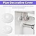 30 Pcs Flange Pipe Cover Decoration, Snap-On Fit for Water Pipe Decoration,White Ornamental Escutcheon for Radiators,Water Pipes,Angle Valves, 6 Sizes with Pry Tool