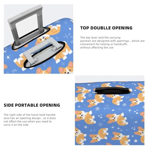 Kawaii Corgi For Travel Luggage Cover Suitcase Protector Fits 18-32 Inch Travel Luggage Protector Elastic Luggage Anti-Scratch Suitcase Cover3