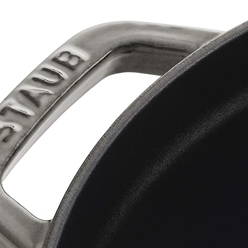 Image of Staub Cast Iron 13.25-qt Round Cocotte - Graphite Grey, Made in France
