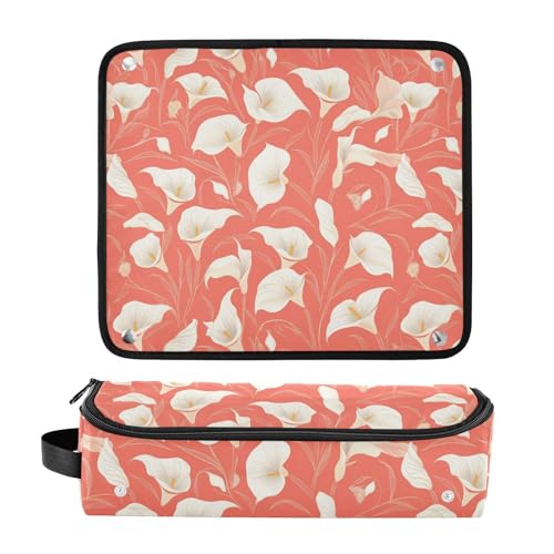 Retro Lily Light Flower Organizador 2 en 1 para Herramientas de Cabello y Esterilla Resistente al Calor Portátil para Viaje miniatura 3