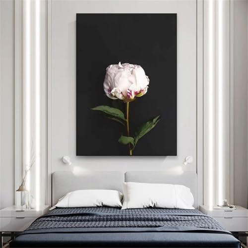 Affiche d'impression de fleur abstraite pivoine 50x70cm avec cadre
