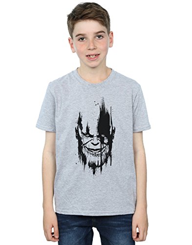 Marvel Boys Avengers Infinity War Thanos Face T-Shirt Sport Grey 9-11 Years