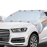 Car Windshield Snow Cover, Waterproof Car Windshield Frost Cover with Side Mirrors Protector, Windproof Winter Cover for Ice and Snow with Magnetic Edge for Car, SUV, RV and Truck