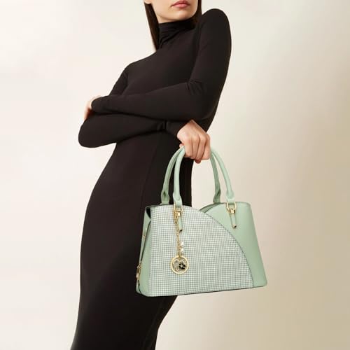Image of KKXIU Triple Compartments Purses and Handbags for Women Fashion Ladies Satchel Shoulder Top Handle Bag