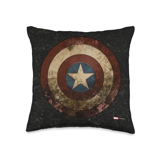 Image of Marvel Zombie Captain America Shield Throw Pillow, 16x16, Multicolor