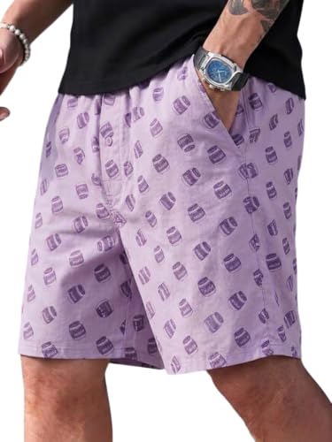 Image of Men's Cotton Casual Shorts |Striped Half Pants for Men |Comfortable | Elastic Waist with Drawstring | Lightweight & Comfortable for Beach Vacations, Casual Daily Outings & Sleepwear Bermuda Shorts