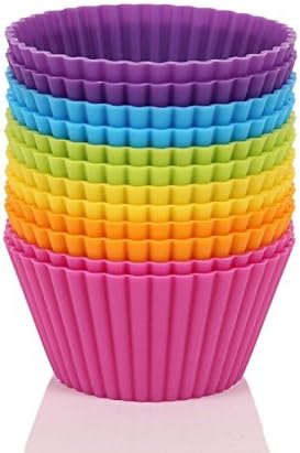 Anitiz Premium Silicone Baking Cups / Cupcake Liners - Reusable, Non-Stick, Safe, BPA-Free (Pack of 12)