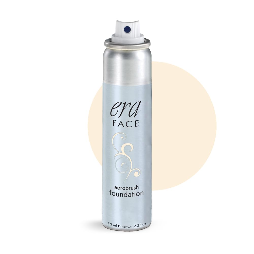 - ERA Face spray makeup (Y1 Creamy Vanilla, 2.25 oz) - airbrush foundation, everyday, buildable, professional spray on cosmetics by Era Beauty