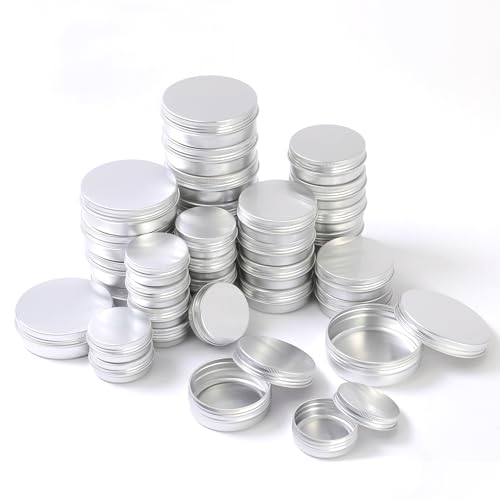 Screw Lid Metal Tins Jars Empty Slip Slide Containers, 4oz 2oz & 1oz