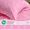 JSD Gradient Pink Stars Kids Comforter Set Queen Size, 3 Piece Space Theme Girls Printed Microfiber Bedding Set, Machine Washable #3