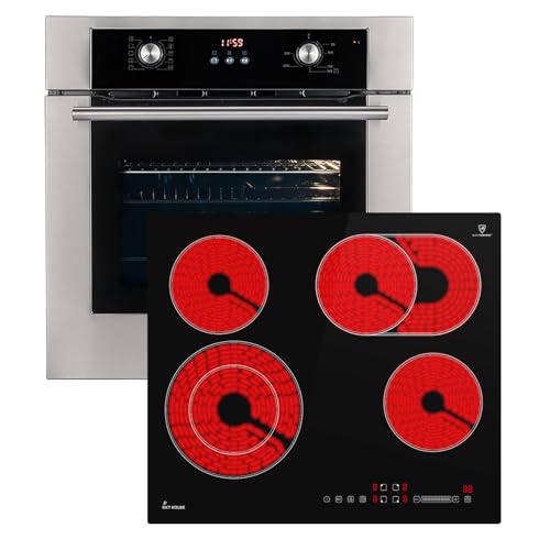 Conjunto: 60cm Horno electrico empotrable BO8810SS + 59cm Placa vitrocermica CH5901RL | Parrilla |...