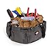 Dickies 12-Pocket Drawstring Work/Tool Bag, Heavy-Duty Drawstrings for Quick-Closure, Snap-Secured Tape Strap, Durable Canvas Construction, Grey/Tan