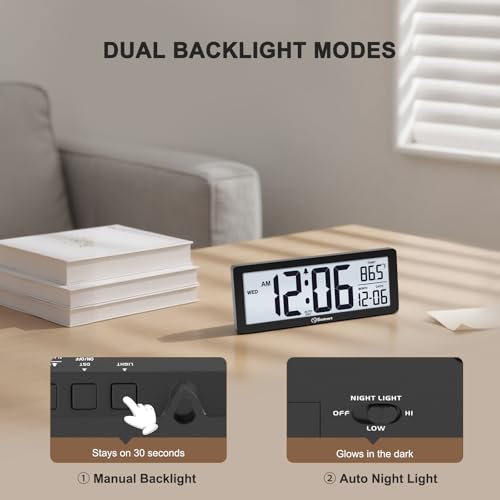 Soobest 8.5 Inch Digital Wall Clock Battery Operated, Compact Display - Image 4