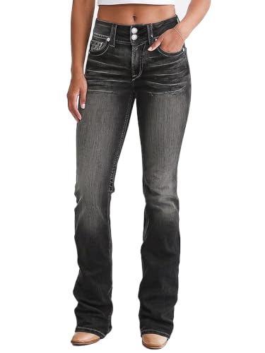 Image of Flamingals High Waist Boot Cut Jeans for Women Flare Denim Pants
