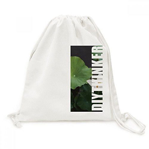 Sac cordon toile anti fatigue dos motif feuille lotus voyage