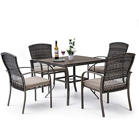 Pamapic 5 Piece Patio Dining Set Cover