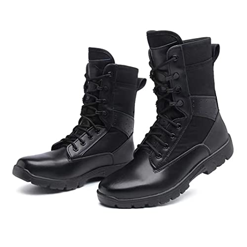 Men's 8 Inches Military Tactical Work Boots Lightweight Leather Motorcycle Combat Boots2