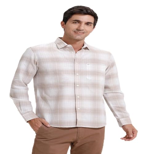 Image of BASICS Cotton-Linen Blended Men's Shirt | Slim Fit | Everyday Smart Casual Wear | Full Sleeve