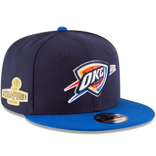 New Era OKC Oklahoma City Thunder 9FIFTY 2025 NBA Finals Champions Snapback Cap, Adjustable Hat Blue